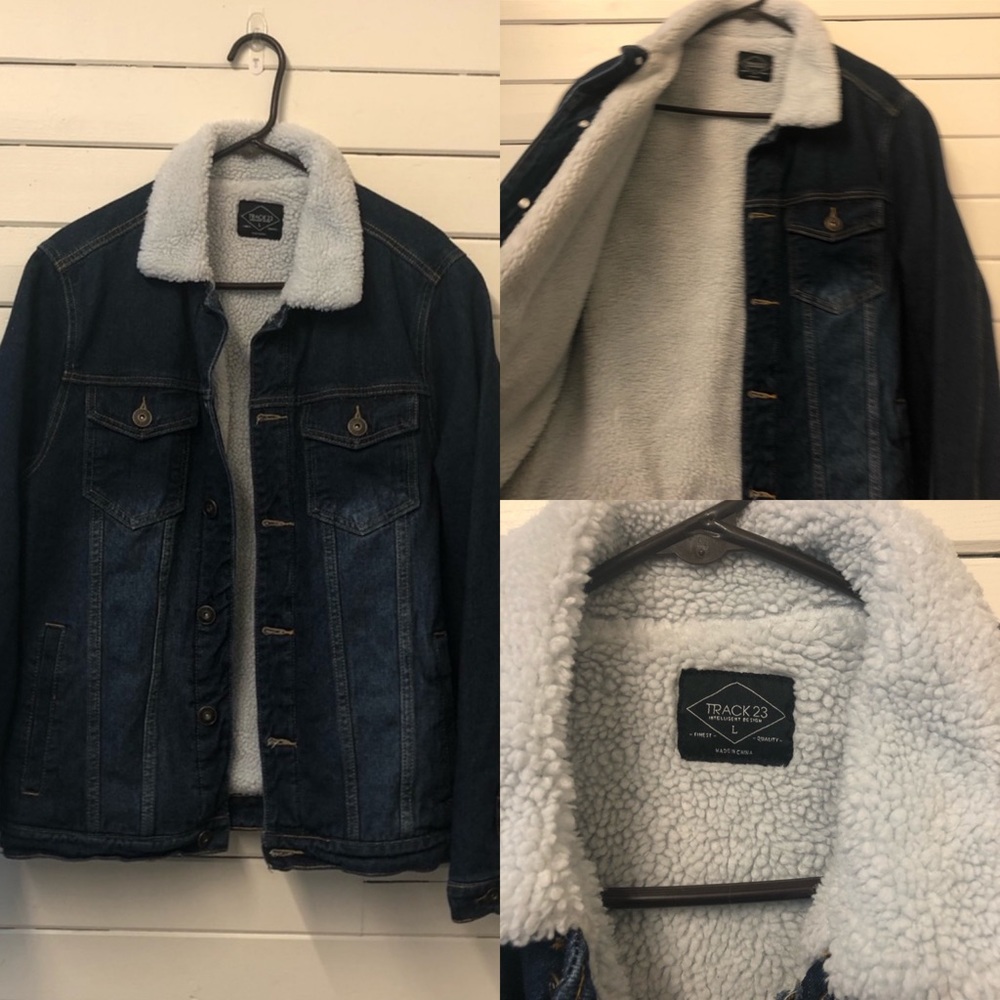 NWOT Track 23 Dark wash fleece lined denim Jacket